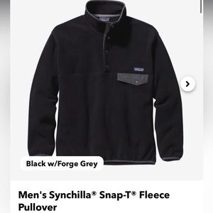Patagonia Black Synchilla Snap Fleece Pullover (Size: M)